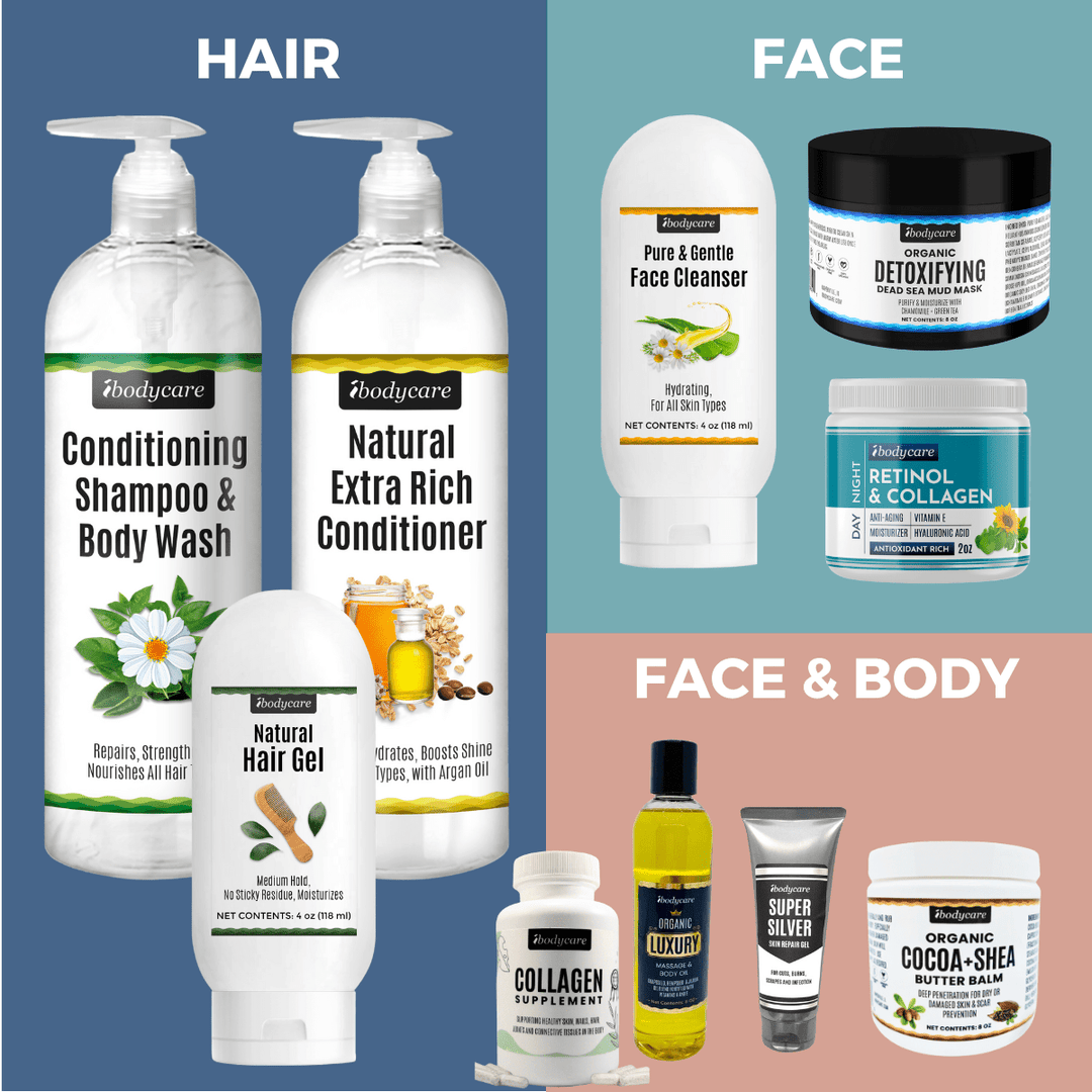 Organic Hair, Face, And Body Care Bundle: Luxurious, Clean Skin And Hair Care For The Whole Family