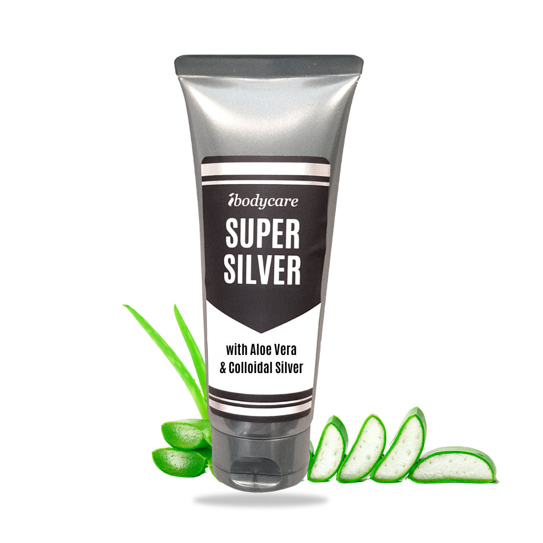 Wellness - Ibodycare Super Silver Colloidal Silver Gel Nano-Silver 45 PPM Skin Gel For Skin Comfort & Wellness, Healing, Moisturizing, And Soothing - 4 Oz