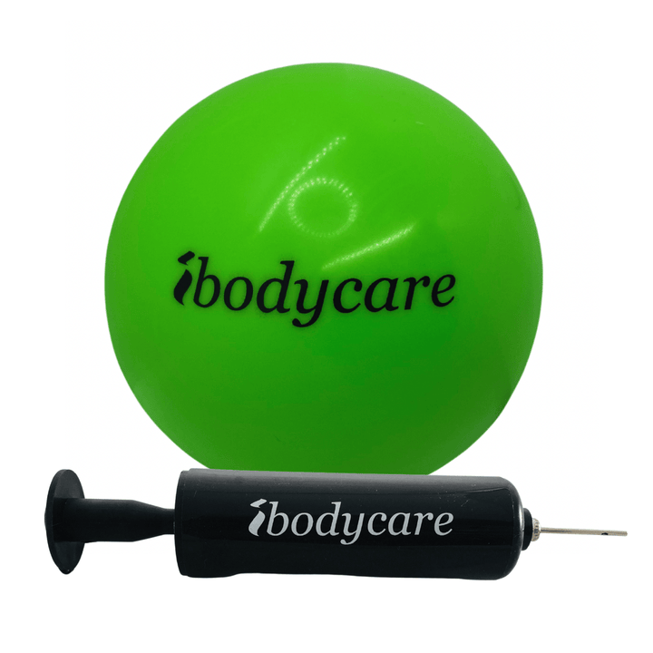 Mini Ball for Pilates, Barre, Stretching and Exercise - Inflatable - ibodycare - ibodycare - Green with Pump