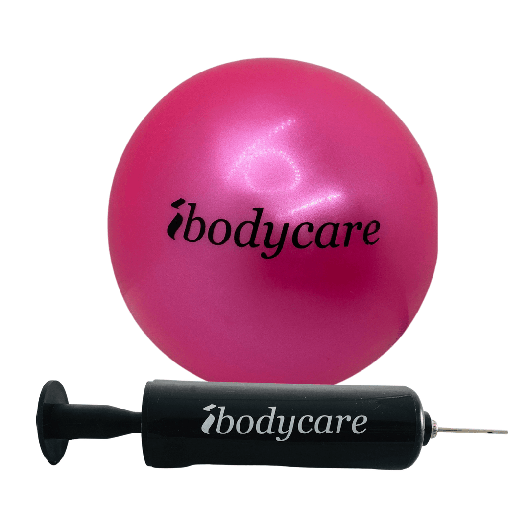 Mini Ball for Pilates, Barre, Stretching and Exercise - Inflatable - ibodycare - ibodycare - Pink with Pump