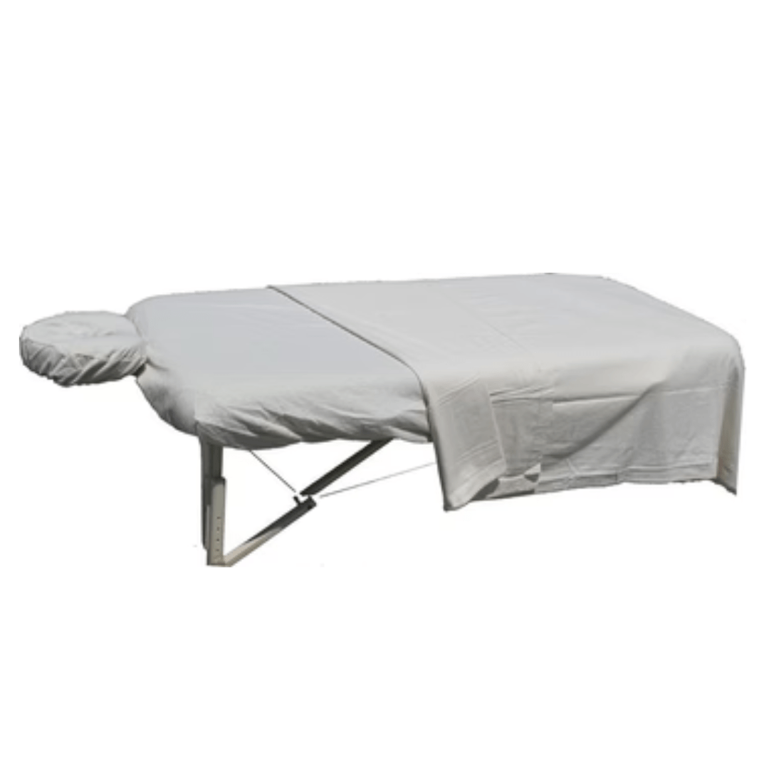 Deluxe Flannel Massage Table Sheets, Natural or White - ibodycare - ibodycare - Natural