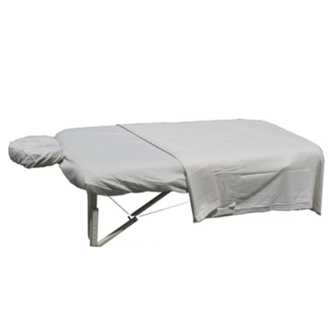 Massage - Deluxe Flannel Massage Table Sheets, Natural Or White