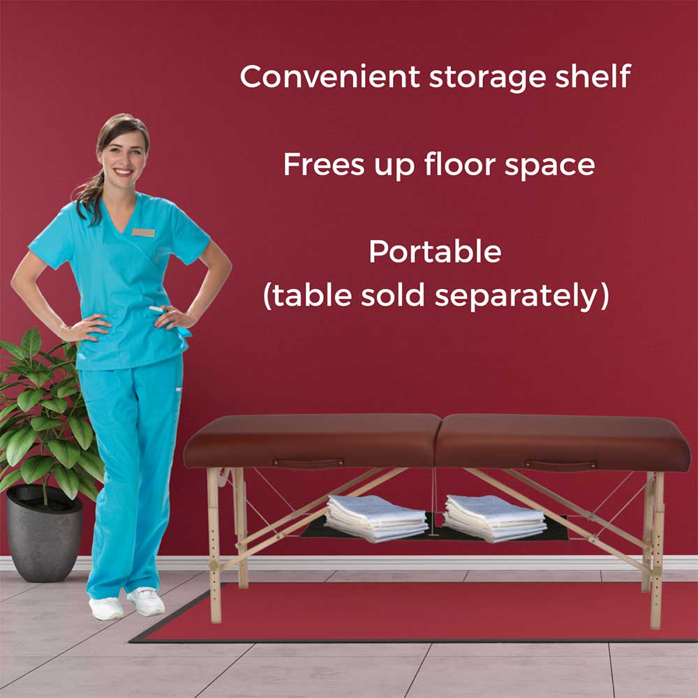Massage Table Portable Shelf for Wood-Frame Tables-ibodycare