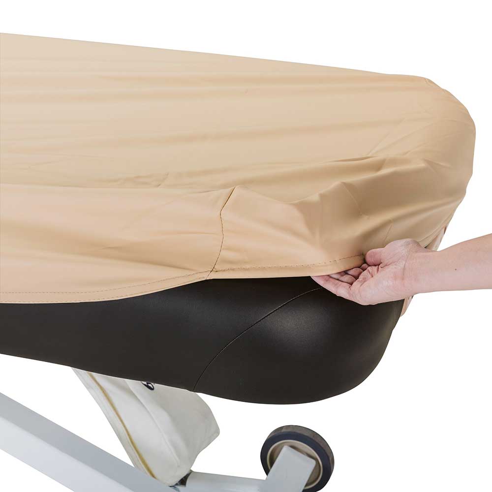 Portable or Stationary Massage Table Cover - Fitted Vinyl - ibodycare - ibodycare - Ivory Cream