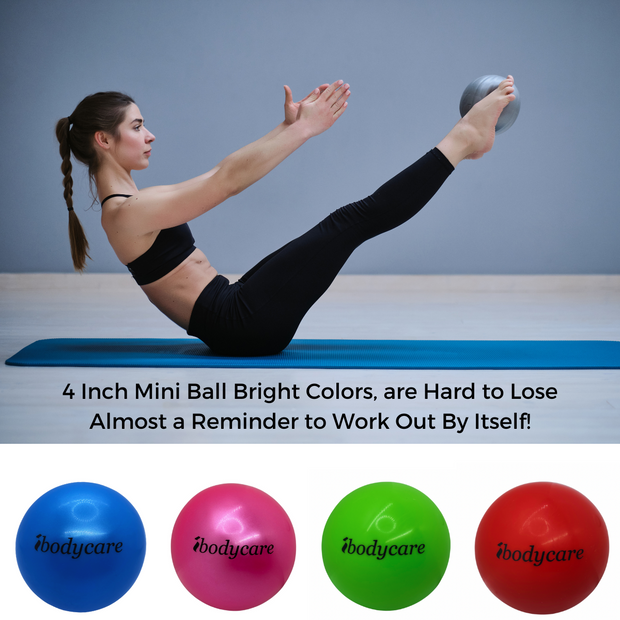  Natural Pilates Ball, Small Exercise Ball, 9 inch Pilates Ball  for Core Strength and Back Stability, Physical Therapy Ball, Pilates Core  Ball, Squishy Pilates Ball